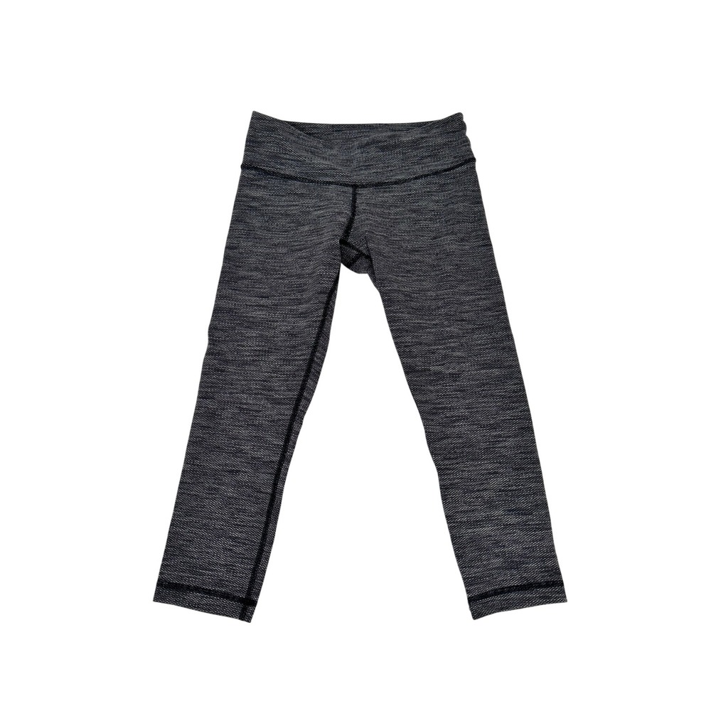 Lululemon Wunder Under Crop Leggings‎ Size 4 Textured Luon Low Rise Yoga